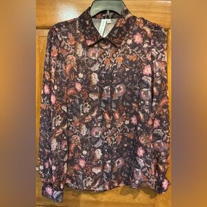 Floral Patterned Women’s Chiffon Blouse